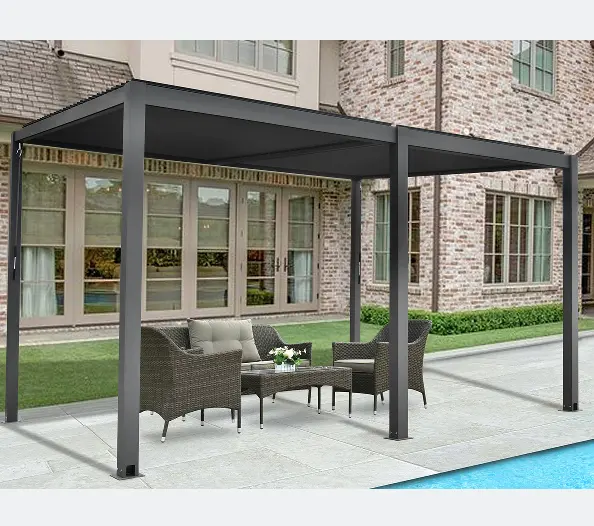 Modern panjur çatı alüminyum çerçeve biyoiklim Pergola