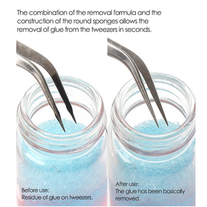Limpiador de pinzas para pestañas, limpiador de pinzas, removedor líquido y esponja, herramientas de injerto, limpieza - Product Image 3
