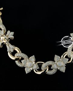 Chaîne à breloques personnalisée en or 9K-18K |   Liens en diamant de culture en forme de cœur/crâne/fleur (Bijoux de luxe Romance/Rebel/Nature) - Product Image 2