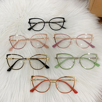 Nouvelles montures de lunettes photochromiques en métal œil de chat, anti-lumière bleue, pour femmes, vente en gros