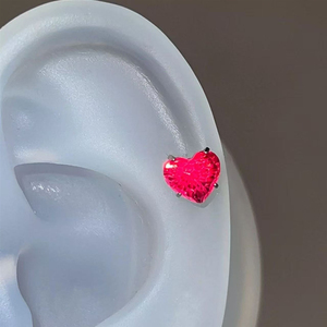 Bijoux de piercing en acier et cuivre avec zircon, clous d'oreille et piercings de cartilage en forme de cœur, vente en gros - Product Image 5