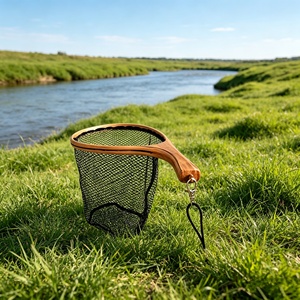 Épuisette de pêche en bois pour micro-objets, filet de pêche pour la pêche à la mouche en ruisseau <span class=keywords><strong>Ma</strong></span> <span class=keywords><strong>Kou</strong></span>, épuisette à main portable pour la capture de petits poissons - Product Image 3