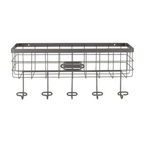 Étagère de rangement <span class=keywords><strong>murale</strong></span> en métal fil décoratif pour la maison 5 crochets clé <span class=keywords><strong>panier</strong></span> de rangement mural Style américain Design stockage choisir - Product Image 2