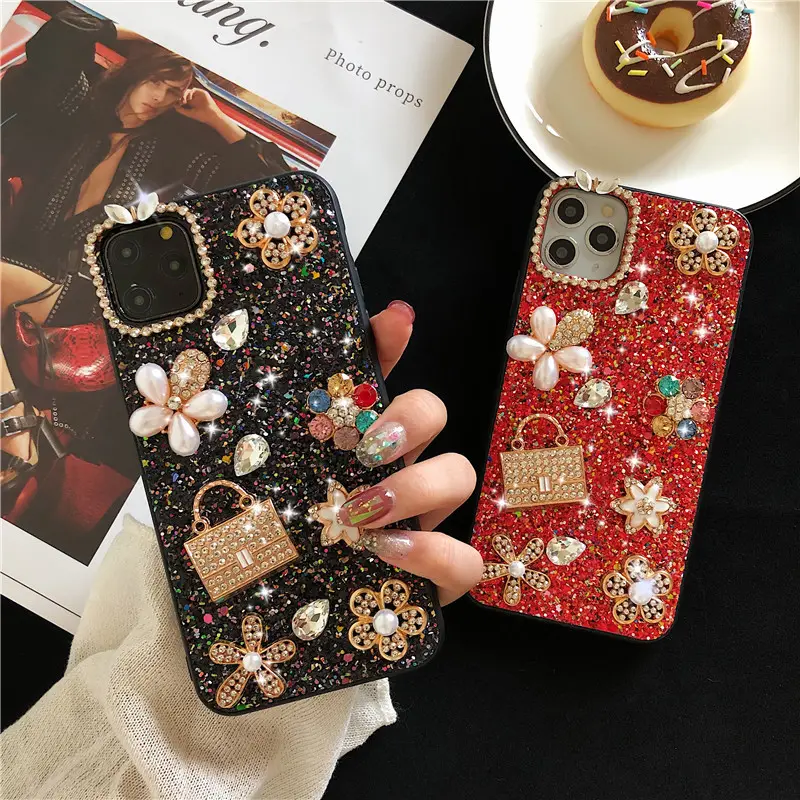 Luxury Shinny And Bling Rhinestone Diamond Phone Cover TPU Diamond Phone Case For Iphone 13 14