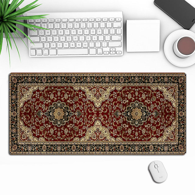 Hot Selling Non-Slip Mouse Pads Vintage Carpet Pattern Gaming Mouse Pad Extended Mouse Pad for Office Gaming Gift Customization