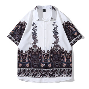 <span class=keywords><strong>เสื้อ</strong></span>ฮาวายสำหรับผู้ชายแบบพอดีตัวปกติเสื้อฮาวายแขนสั้นมีหลากหลายสีและดีไซน์ให้เลือก - Product Image 2