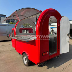 Carrito de Comida ZOWN Rojo de Aluminio y Fibra de Vidrio con Toldo y Ventana de Servicio - Product Image 1