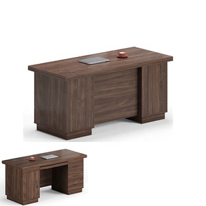 Guaranteed Quality Walnut Laminate Wooden Design Office Table <strong>Cheapest</strong> Office Furniture Office <strong>Computer</strong> <strong>Desk</strong> With Drawer Locker - Product Image 4