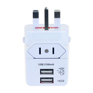 All-in-One World Adapter with Dual USB Charging Ports 3A Travel Wall Charger for USA EU UK AUS Rated for Worldwide <strong>Use</strong> - Product Image 3