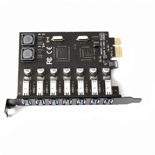 PCIE to USB3.0 Adapter Card Seven-port High-speed Desktop USB3.0 Expansion Card 7-port  Hard Drive