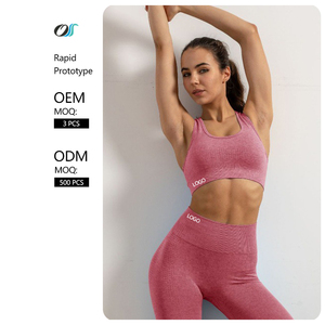 Conjunto de entrenamiento de gimnasio de 2 piezas para mujer de primera calidad, pantalones cortos de Yoga de cintura alta y camiseta de entrenamiento para correr - Product Image 1