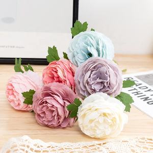 KEWEI 522 <span class=keywords><strong>pivoine</strong></span> artificielle en soie 9 CM, fleur de <span class=keywords><strong>pivoine</strong></span> rose à une feuille pour la décoration de mariage - Product Image 3
