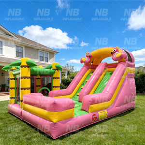 Château gonflable extérieur <span class=keywords><strong>de</strong></span> couleur unie pour fêtes d'enfants, avec toboggan aquatique gonflable, idéal pour la location - Product Image 4