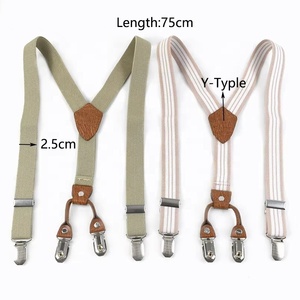 Meetee SP617 2,5*75cm <span class=keywords><strong>Tirantes</strong></span> ajustables nuevas correas de cinturón elástico a rayas <span class=keywords><strong>con</strong></span> Clip para hombres pantalones <span class=keywords><strong>tirantes</strong></span> - Product Image 2
