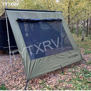 TYTXRV UV Blocker Motorhome <span class=keywords><strong>Camping</strong></span> Trailer Canopy Shelter W2.5 * H2.2MSun Shade Brown Mesh Rv Side Auvent Sunshade tissu - Product Image 2