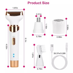 New 4-in-1 Cordless <b>Electric</b> Shaver <b>Kit</b> for Women Ladies Painless Body Razor with Hair Epilator and Facial Nose Device - Product Image 2