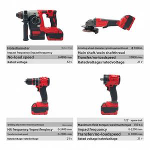 Outils électriques pour le commerce extérieur transfrontalier : Clé à chocs électrique, marteau électrique, meuleuse d'angle, perceuse à main – Ensemble d'outils au lithium 4 pièces - Product Image 5