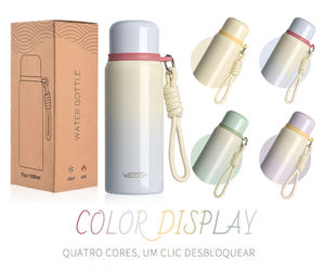 China New Products 500ml 316 Stainless Steel Double Wall Vacuum Insulated Watersy Cups Portable School <b>Water</b> <b>Bottle</b> Flask Rope - Product Image 1