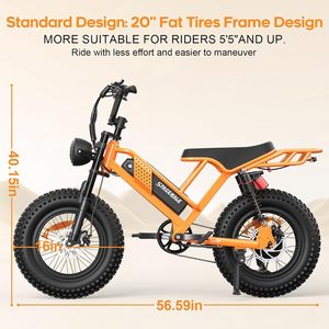 Bicicleta Eléctrica M7 de 20 Pulgadas con Neumáticos Anchos, 250w/750w, Disponible en Nuestro Almacén de EE. UU. - Product Image 2