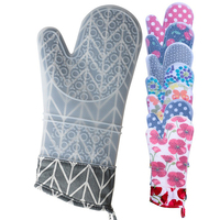 Gants de four maniques de cuisine en silicone avec doublure en coton