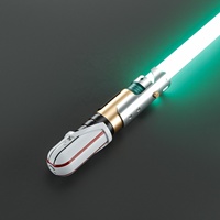 Pedang Cahaya Nexussabers Star Wars Sooth Swing Terinspirasi oleh Grogu, Pegangan Paduan Logam, Pedang Cahaya dengan Efek Suara, Dapat Diisi Ulang