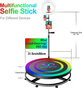 360 Photo Booth Automatic With Remote Led Video Revolve Selfie 360 Spinner Degree Photobooth 360 Photo Booth Machine In Stock