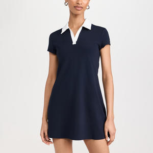 Robe de tennis monobloc personnalisée à séchage rapide, col polo respirant, design cintré pour les sports, les loisirs, le fitness, avec devant - Product Image 1