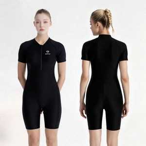 Traje de baño de una pieza de secado rápido con estampado anti-UV, sin espalda, largo hasta la rodilla, que cubre el vientre, ajustado, deportivo, tipo bóxer, <span class=keywords><strong>para</strong></span> mujer, <span class=keywords><strong>para</strong></span> surf y natación - Product Image 1