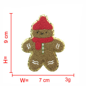 Wholesale Christmas Patches New Embroidery Chenille Gingerbread Santa Baby <strong>Grinch</strong> Patch Iron on for <strong>Clothing</strong> - Product Image 5