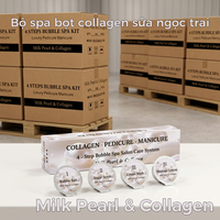 Kit de manucure et pédicure en 4 étapes, masque au lait perlé et au collagène, exfoliant, éclaircissant, gommage pour salon de manucure professionnel