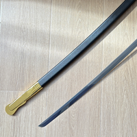 Épée de Commandement Populaire en Acier au Manganèse Faite à la Main de 90 cm et 1 kg avec Ceinture Jaune pour Collection de Cosplay