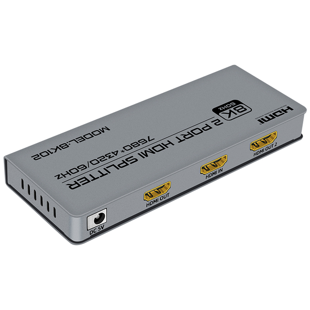 FJ-8K102 FJGEAR 8K 2 Port Hdmi Ultra HD Video Splitter 7680*4320@60Hz 8K Hdmi 2 Output 1 Input hdmi 2.1 Version Splitter