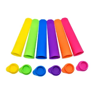 Wholesale Bpa Free Popular Diy Children Ice Cream Maker Silicone Popsicle Mold With Lids