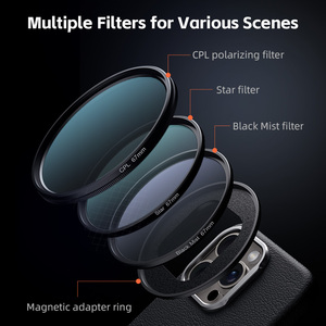 Kit di filtri magnetici da 67 mm per obiettivi di cellulari, CPL polarizzante, Black Mist, Star Filters, set universale per fotografia con smartphone - Product Image 2