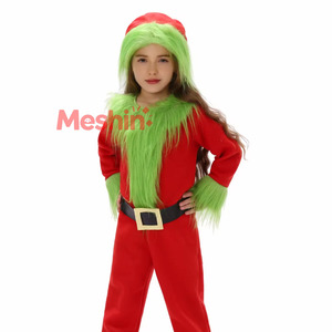 ชุดแฟนซีวันหยุดคริสต์มาสสำหรับเด็ก MS Green Hairy Monster Cos - Product Image 1