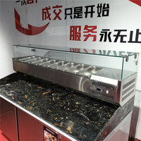 Table de préparation à la pizza en acier inoxydable professionnelle en gros, réfrigérateur/comptoir à pizza réfrigéré avec marbre