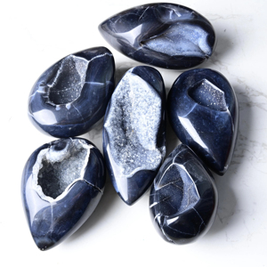 ไข่อาเกตดรูซี่สีดำธรรมชาติคุณภาพสูงขายส่ง หินขัดเงาเพื่อการบำบัด เหมาะสำหรับตกแต่งบ้านอย่างมีเอกลักษณ์และเป็นของขวัญในวันหยุด - Product Image 3
