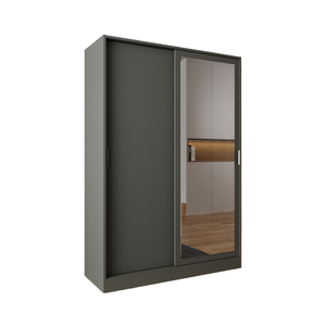 Perchero moderno gris antracita para colocar sobre la puerta con espejo y almacenamiento multifuncional para zapatos - Product Image 2