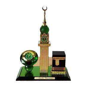 Reloj de Cristal de <span class=keywords><strong>Cuatro</strong></span> Caras con la Kaaba Musulmana, Artesanía Islámica Celestial, Torre, Artesanía Árabe, Decoración del Hogar - Product Image 1
