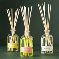 Mescente vente en gros de bâtons de bouteille en verre de luxe, ensemble de diffuseur d'huile essentielle pour salle de bain