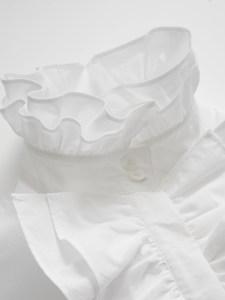 Ralph 2026 Nuova <span class=keywords><strong>Camicia</strong></span> Bianca Primaverile da <span class=keywords><strong>Donna</strong></span> in 100% Cotone Popeline con Collo Alto a Foglia di Loto Elegante Top - Product Image 5