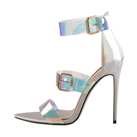 Sandales holographiques transparentes en TPU pour femmes, chaussures de styliste, 1 paire, nouveaux arrivages, 2021