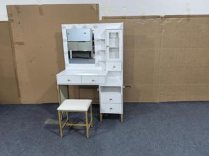 Factory Direct <b>Makeup</b> <b>Vanity</b> Desk with <b>Mirror</b> and 10 Lights Bulbs, Table Set Drawers Charging Station - Product Image 2