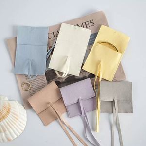 Nouveauté : Pochette en microfibre de daim vert clair pour bijoux, pochettes personnalisées avec nœud pour pièces de monnaie, colliers, bracelets - Product Image 3