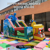 Château gonflable en PVC avec toboggan, thème éléphant de dessin animé, pour fêtes d'enfants, parcs de trampolines et centres commerciaux