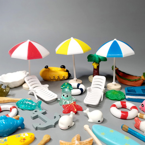 Figuritas de Barco con paisaje de playa Artificial al por mayor, decoración de jardín Zen de hadas de peces, acuario, casa de muñecas, juguetes en miniatura, artesanía de plástico - Product Image 4