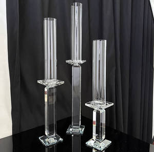 3 pz/set centrotavola da tavolo in cristallo candelabro di cristallo portacandele di nozze fatto a mano candelabro - Product Image 4