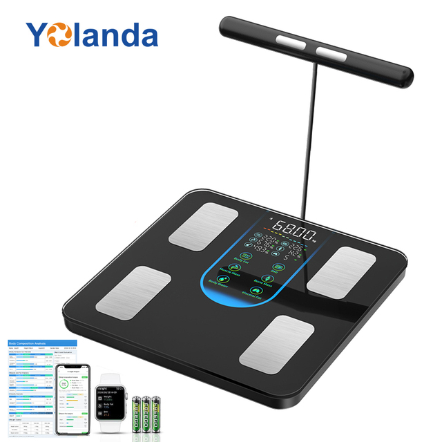 Yolanda Eight Electrode Body Fat Scale Home Gym Body Composition Analysis BMI Light Weight Rechargeable Weight Scale