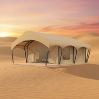 Tente de glamping de luxe pour l'hôtellerie, maison conteneur extensible, PVC imperméable pour hôtel préfabriqué