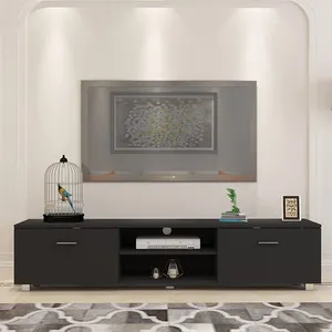 Einfache Holzplatte 2 Schubladen TV-Ständer l-förmigen TV-Schrank letzte Designs 70 Zoll zum Verkauf neues Modell